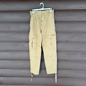Banana Republic Women's Sz 2 Tan Utility Cargo Paperbag Highwaist Pants